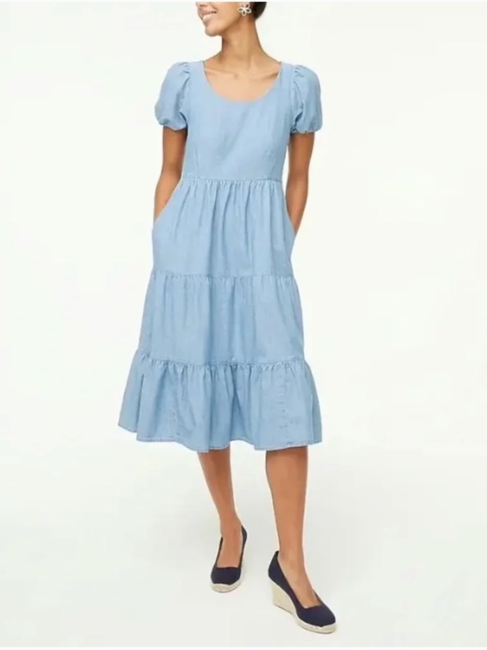 J. Crew Tiered Denim Dress, size 16